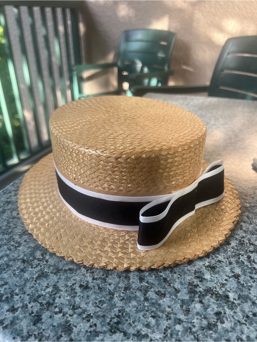 Vintage Straw Boater Hat